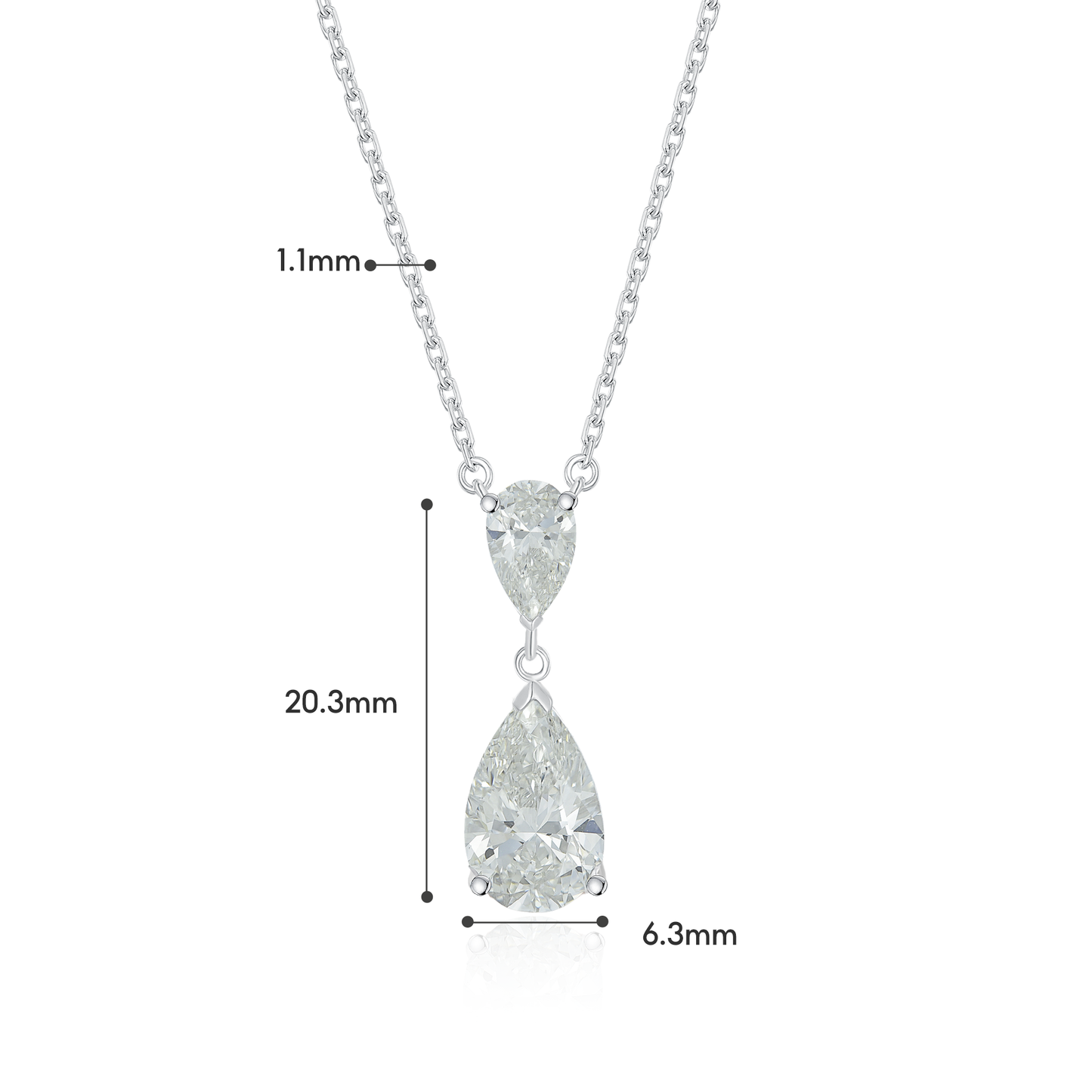 TAKA Jewellery IGI-Certified 18K Gold Lab-Grown Twin Pear Diamond Necklace
