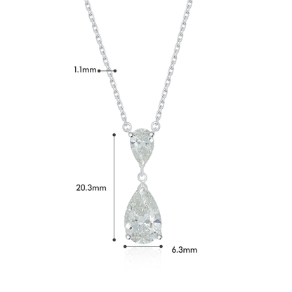 TAKA Jewellery IGI-Certified 18K Gold Lab-Grown Twin Pear Diamond Necklace