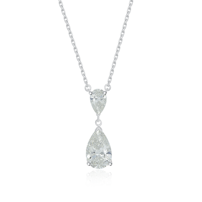 TAKA Jewellery IGI-Certified 18K Gold Lab-Grown Twin Pear Diamond Necklace