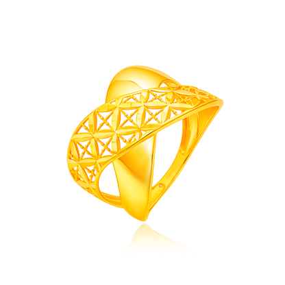 TAKA Jewellery 916 Gold Crosswave Bloom Ring