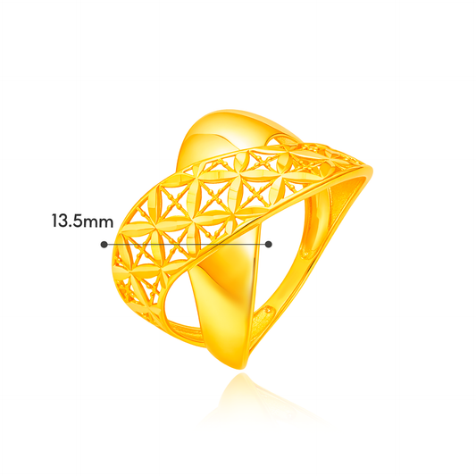 TAKA Jewellery 916 Gold Crosswave Bloom Ring
