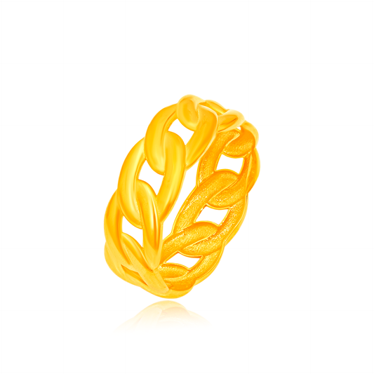 TAKA Jewellery 916 Gold Chic Chain Loop Ring
