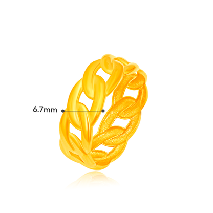 TAKA Jewellery 916 Gold Chic Chain Loop Ring