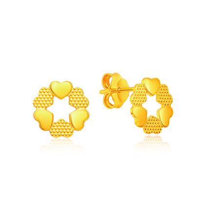 TAKA Jewellery 916 Gold Love in Bloom Earrings