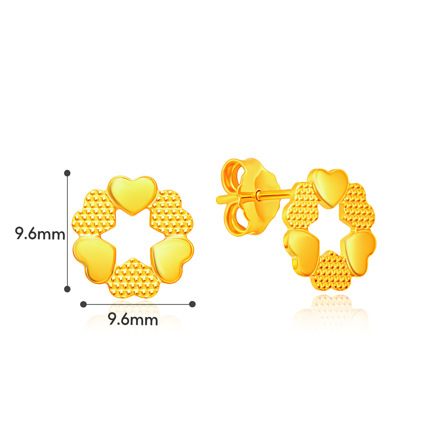 TAKA Jewellery 916 Gold Love in Bloom Earrings