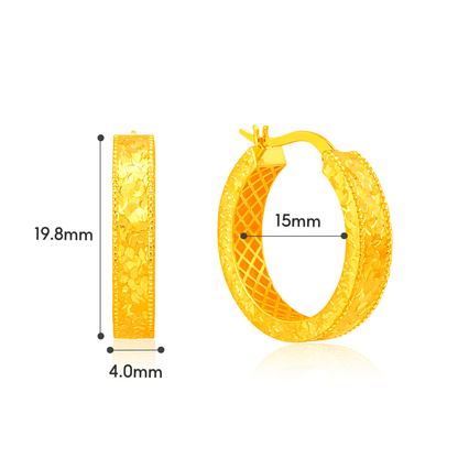 TAKA Jewellery 916 Gold Regal Radiance Hoops Earrings