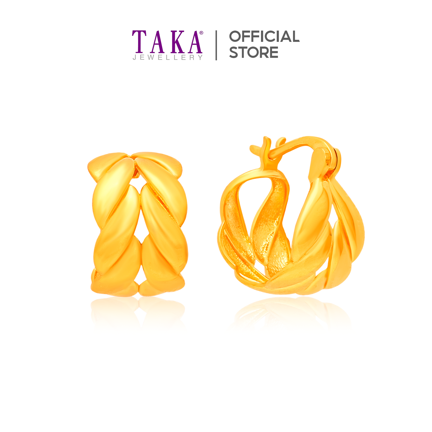 TAKA Jewellery 916 Gold Hoop Earrings