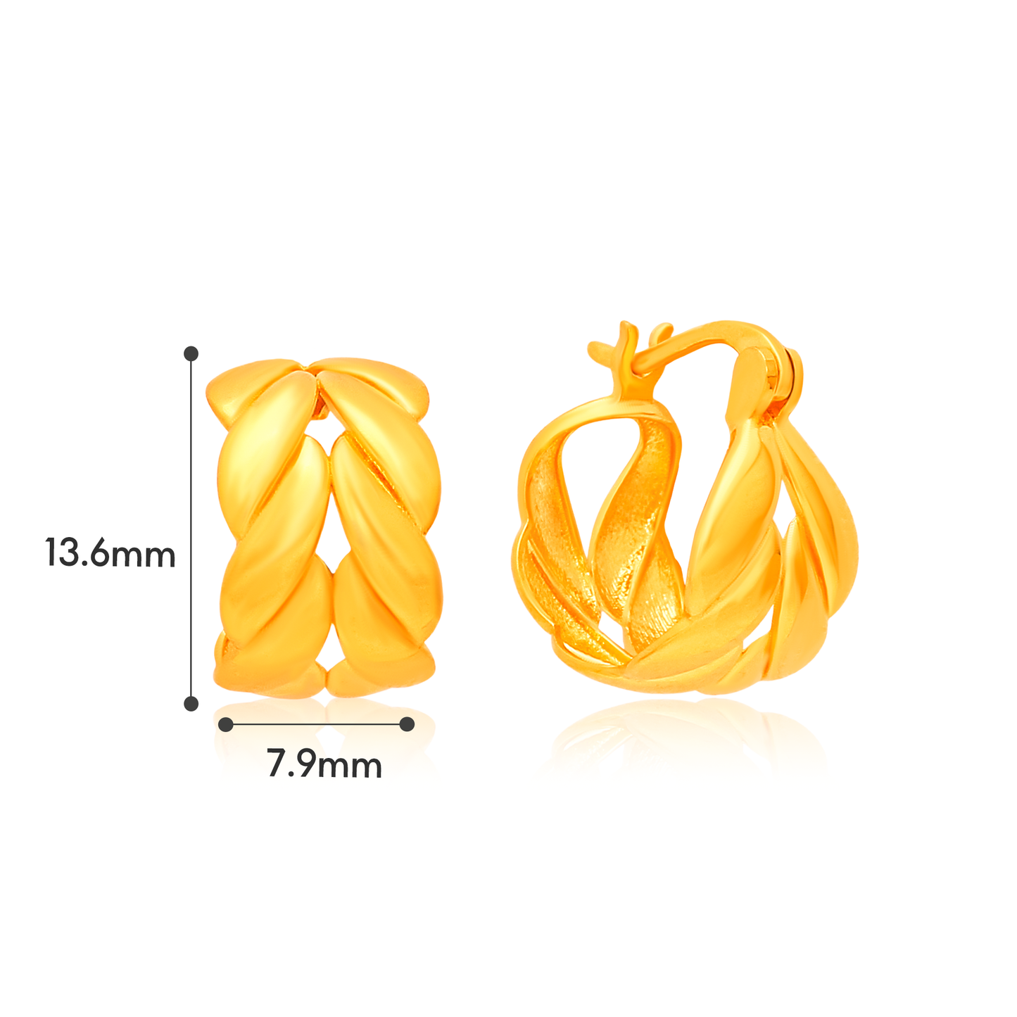 TAKA Jewellery 916 Gold Hoop Earrings