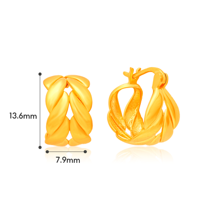 TAKA Jewellery 916 Gold Hoop Earrings