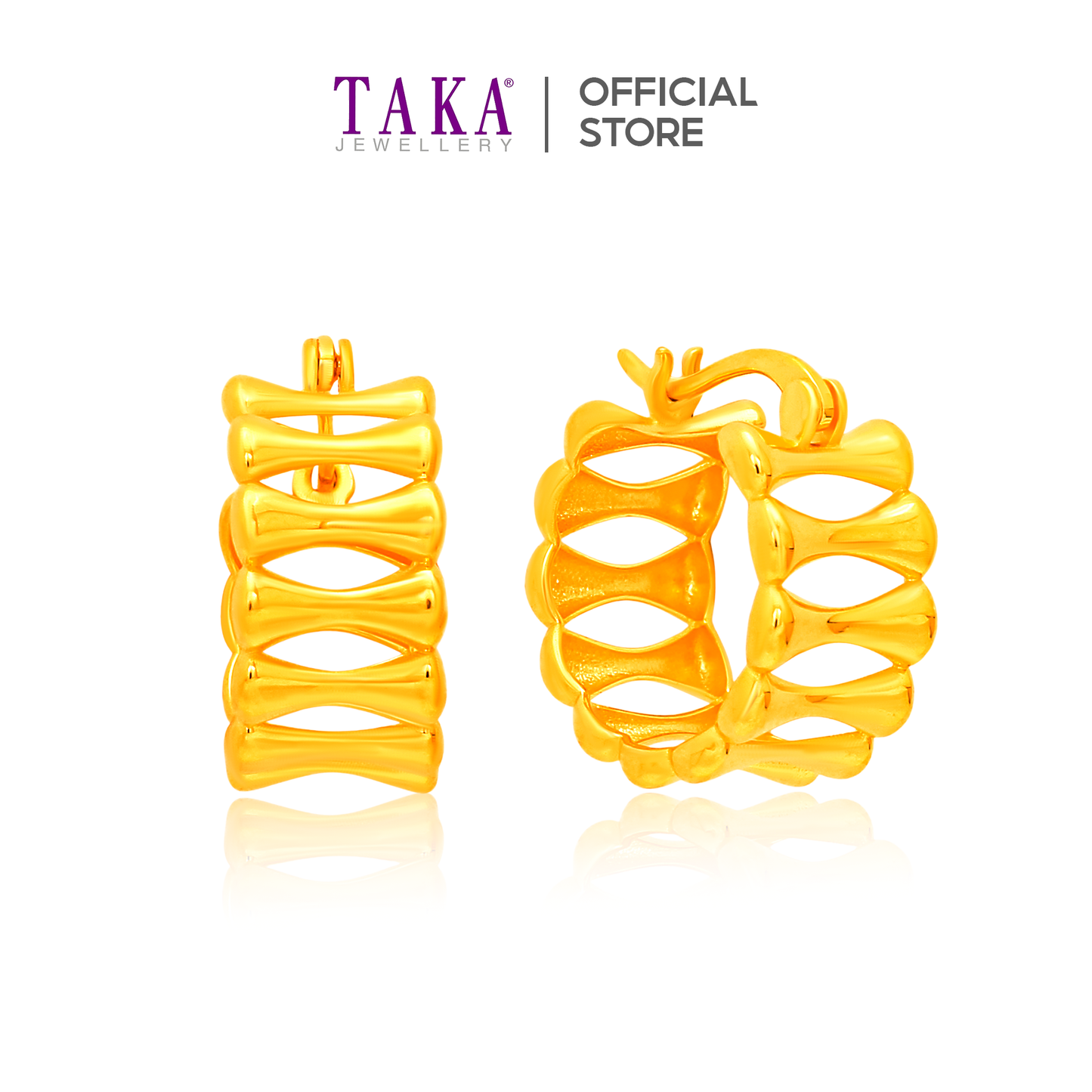 TAKA Jewellery 916 Gold Hoop Earrings