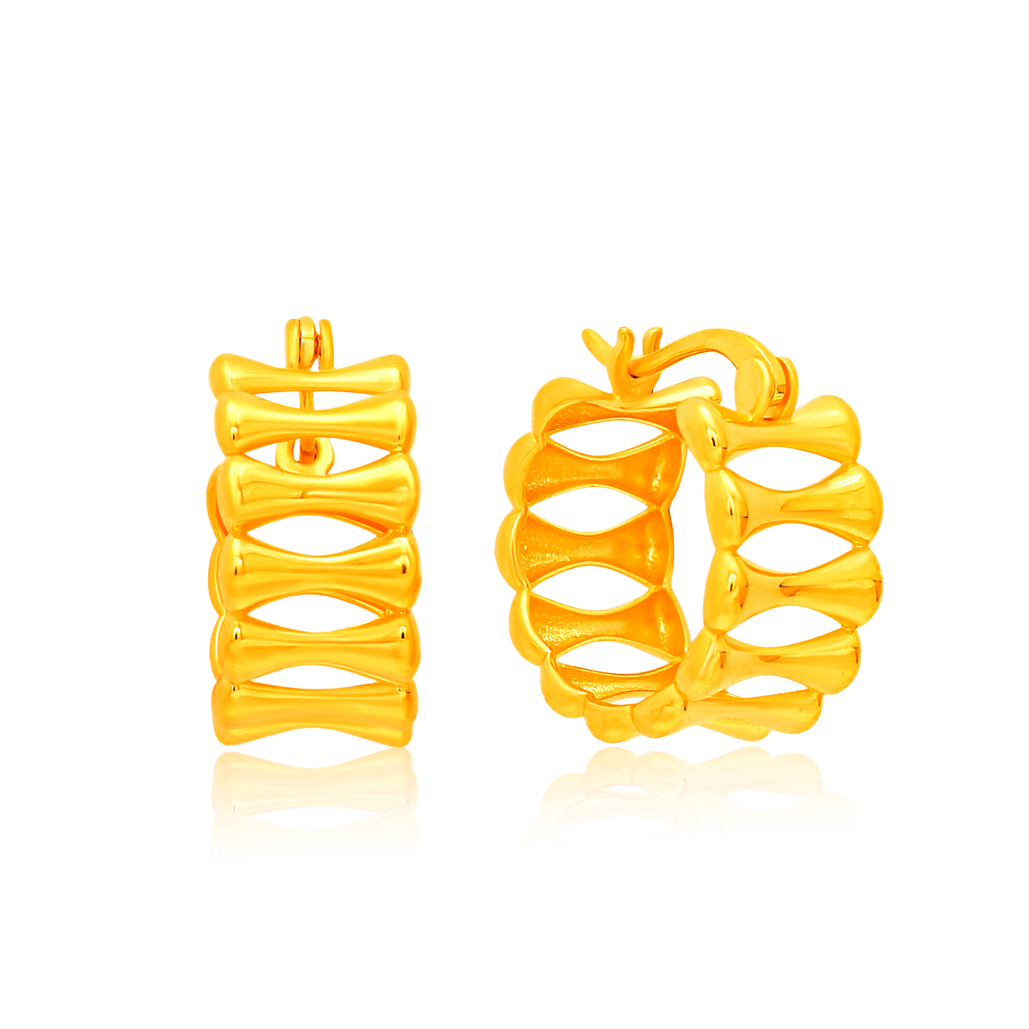 TAKA Jewellery 916 Gold Hoop Earrings