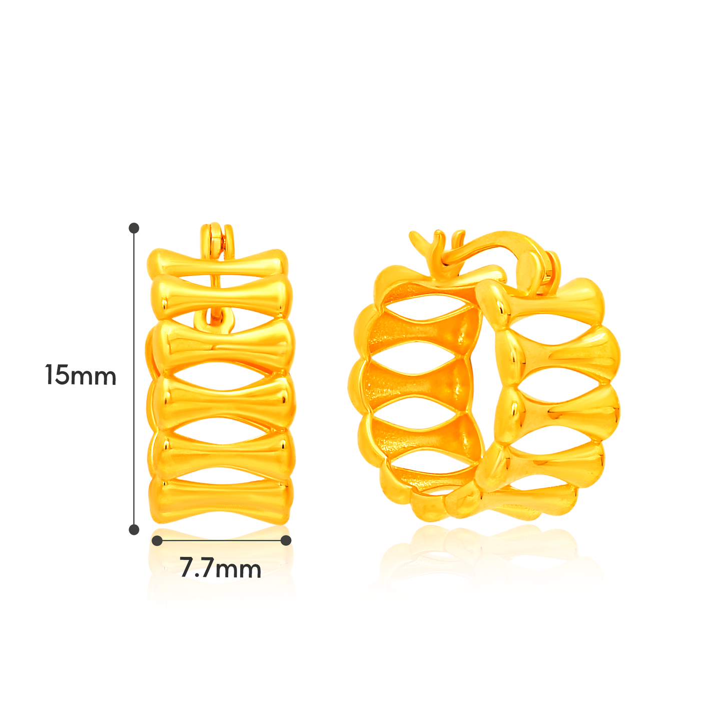 TAKA Jewellery 916 Gold Hoop Earrings