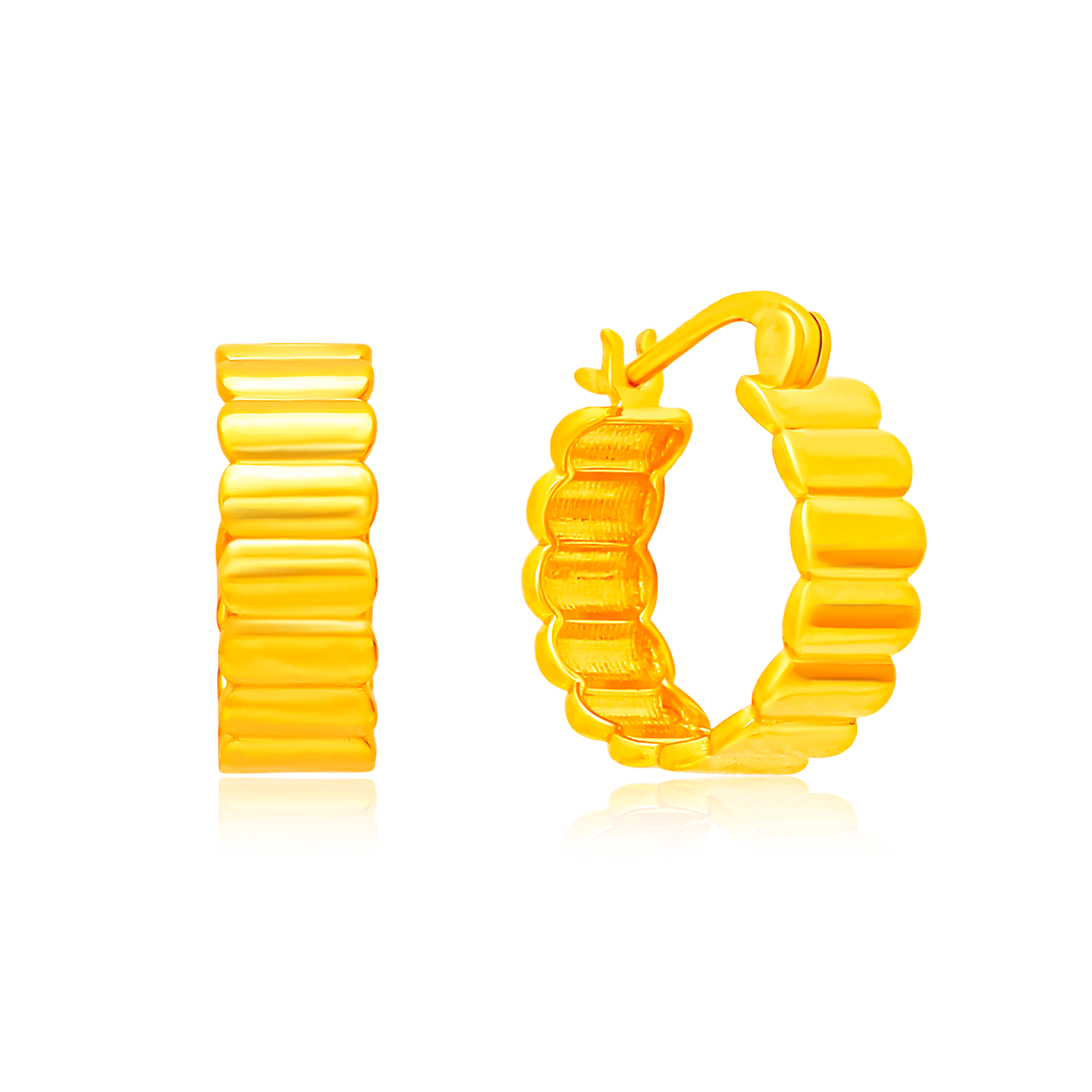 TAKA Jewellery 916 Gold Hoop Earrings