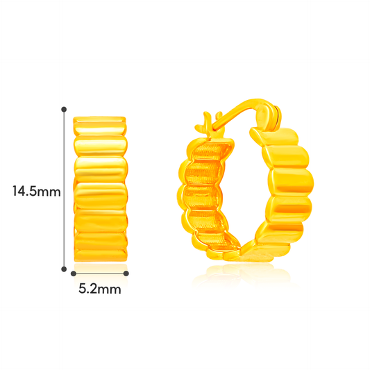 TAKA Jewellery 916 Gold Hoop Earrings