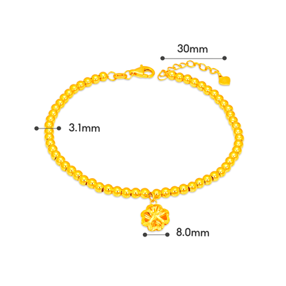 TAKA Jewellery Blossom Bead 916 Gold Bracelet