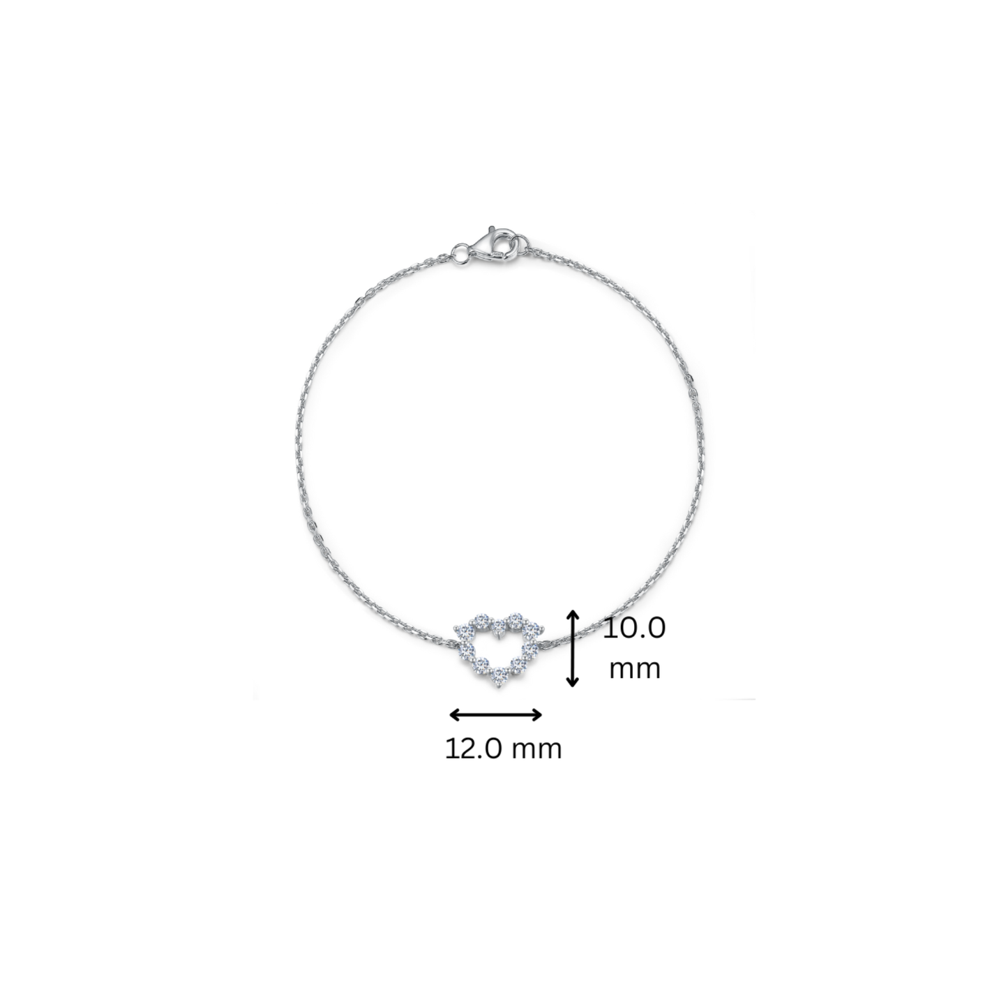 TAKA Jewellery Lab Grown Diamond Hollow Heart-shaped Bracelet 10K Gold