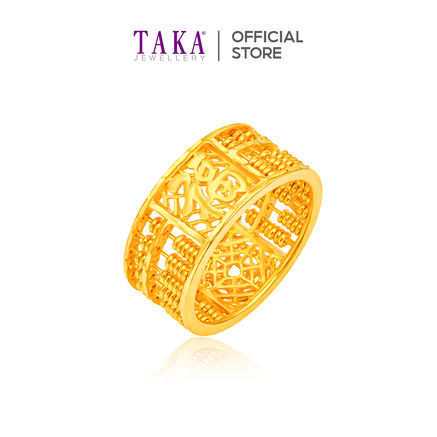 TAKA Jewellery Fortune Abacus Eternity 916 Gold Ring