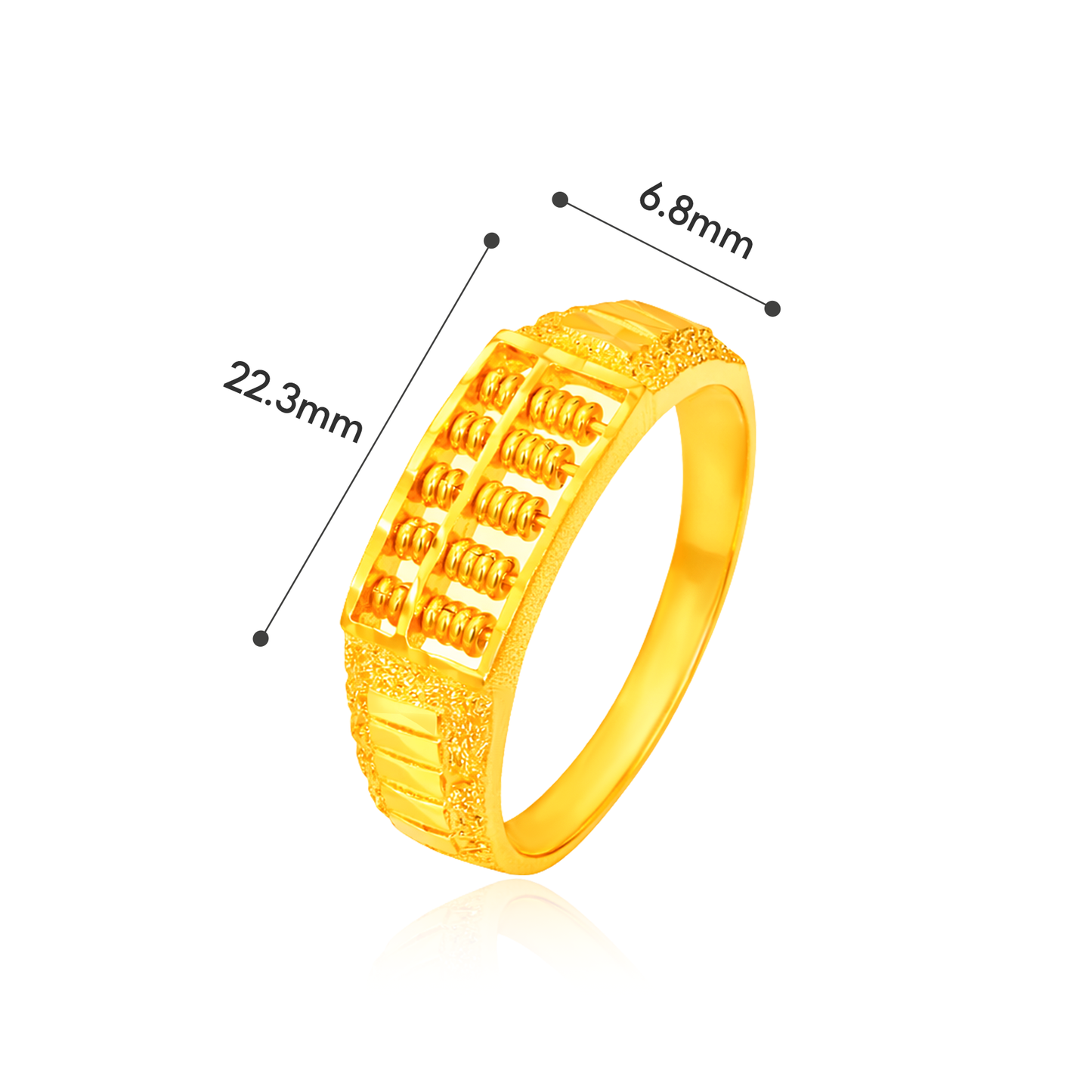 TAKA Jewellery Wealth Abacus 916 Gold Ring