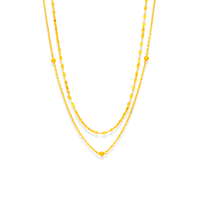 TAKA Jewellery 916 Gold Elegant Twin Layer Necklace