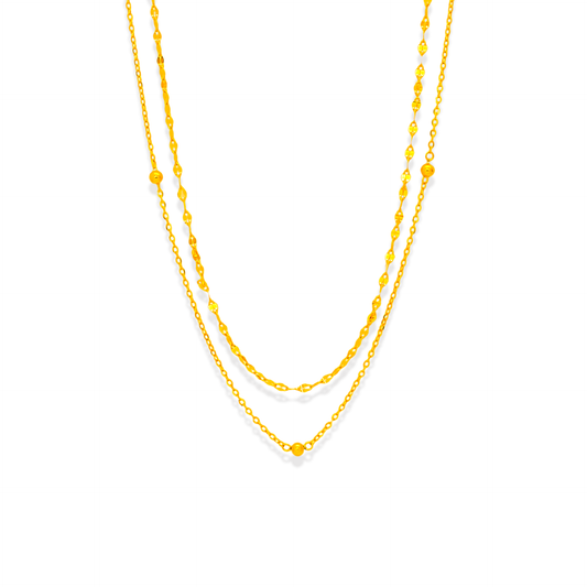 TAKA Jewellery 916 Gold Elegant Twin Layer Necklace