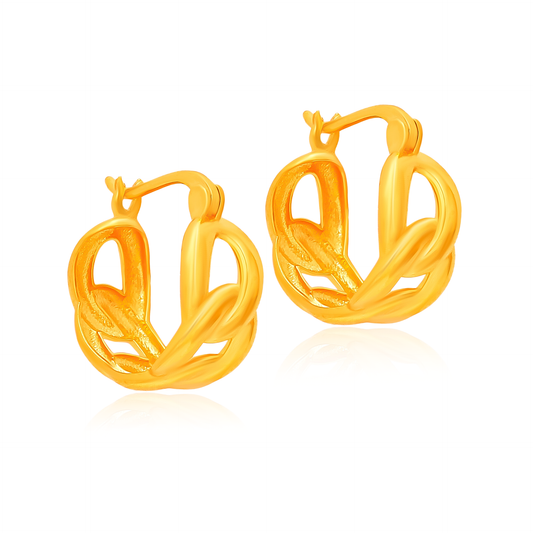 TAKA Jewellery 916 Gold Radiance Twist Hoop Earrings