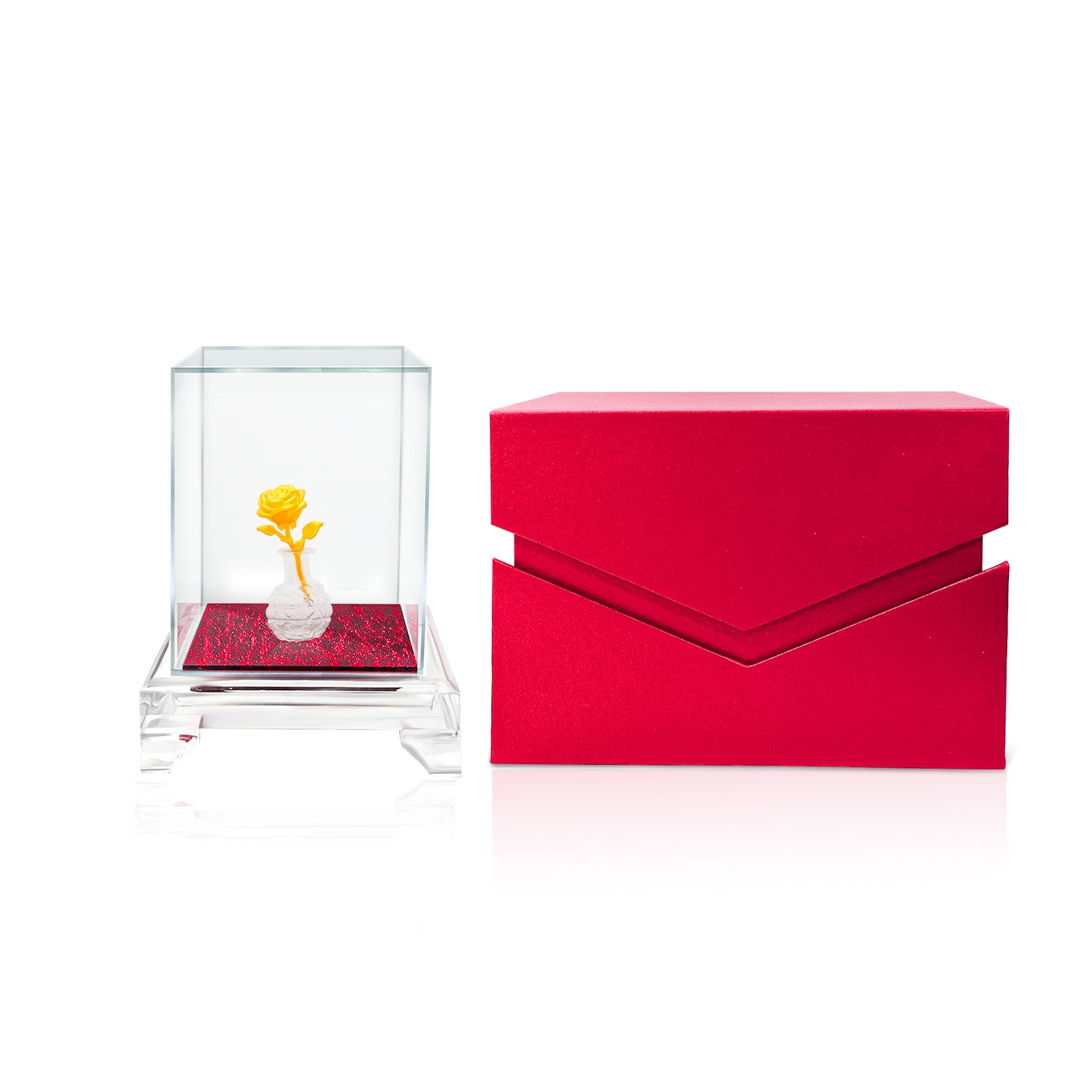 TAKA Jewellery Rose in Glass Vase 999 Pure Gold