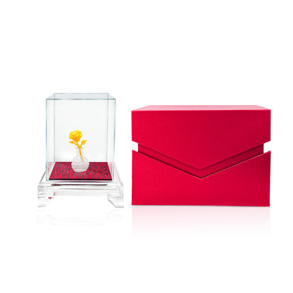 TAKA Jewellery Rose in Glass Vase 999 Pure Gold