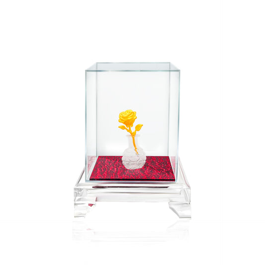 TAKA Jewellery Rose in Glass Vase 999 Pure Gold