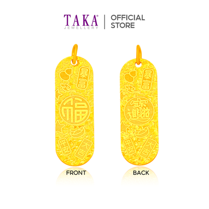 TAKA Jewellery Prosperity Fu 916 Gold Pendant