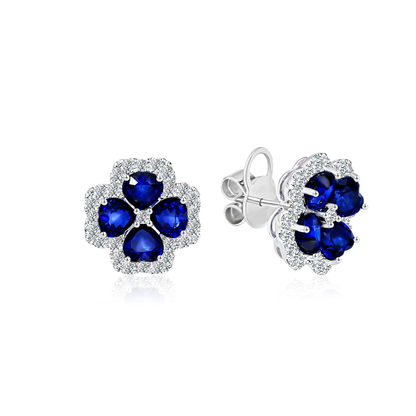 [Mother's Day] TAKA Jewellery 10K Gold Lab Grown Diamond Sapphire Earrings