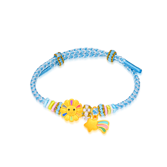 TAKA Jewellery Fairy Tale Collection 999 Pure Gold Charm - Nylon Bracelet