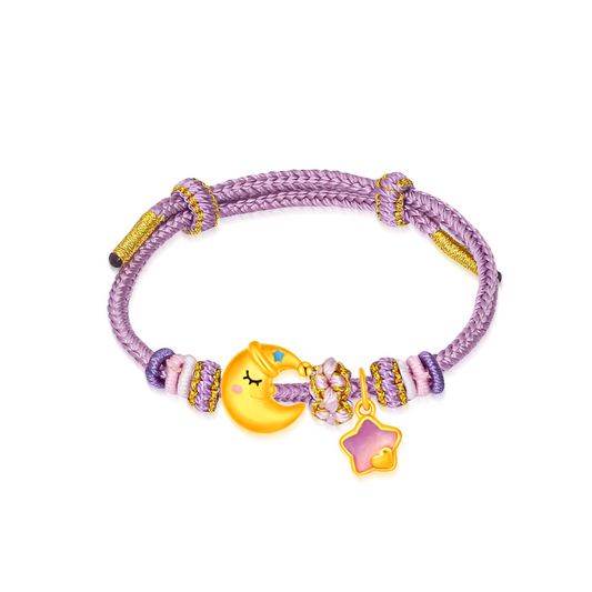 TAKA Jewellery Fairy Tale Collection 999 Pure Gold Charm - Nylon Bracelet