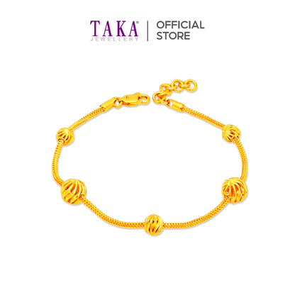 TAKA Jewellery Fancy Bead 916 Gold Bracelet