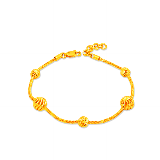 TAKA Jewellery Fancy Bead 916 Gold Bracelet