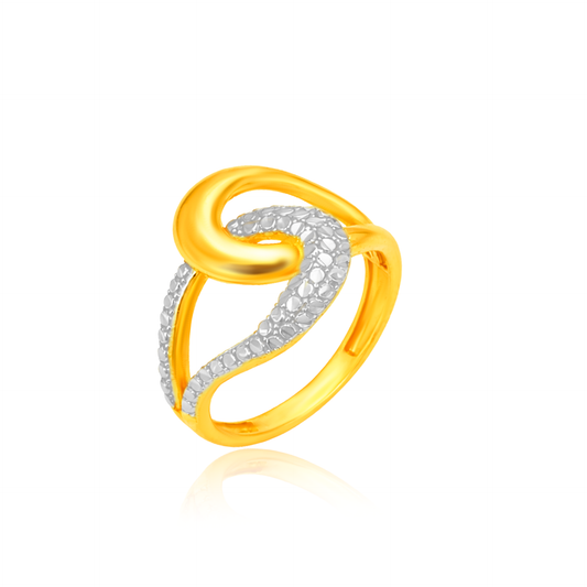 TAKA Jewellery 2-Tone Infinity‑Style 916 Gold Ring