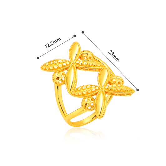 TAKA Jewellery Twin Blossom 916 Gold Ring