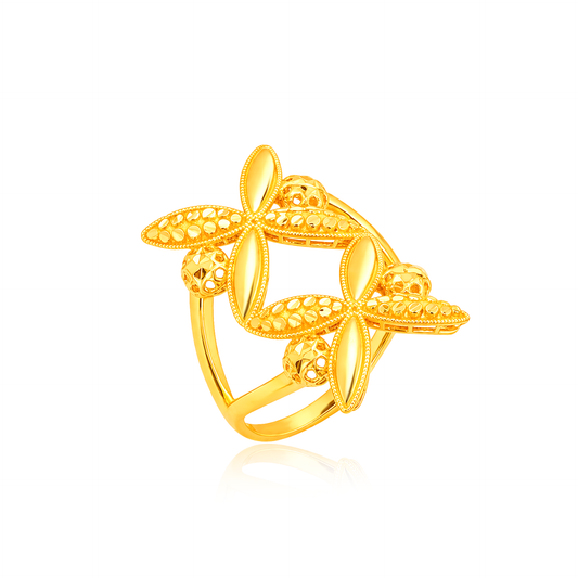 TAKA Jewellery Twin Blossom 916 Gold Ring