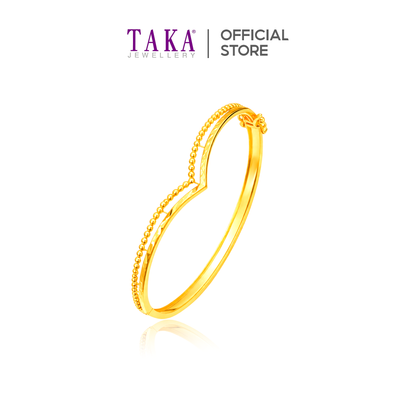 TAKA Jewellery Heart Curve 916 Gold Bangle