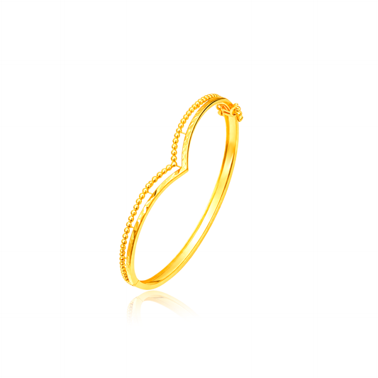 TAKA Jewellery Heart Curve 916 Gold Bangle