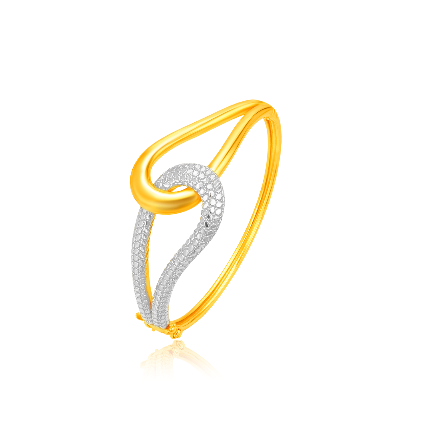 TAKA Jewellery 2-Tone Infinity‑Style 916 Gold Bangle