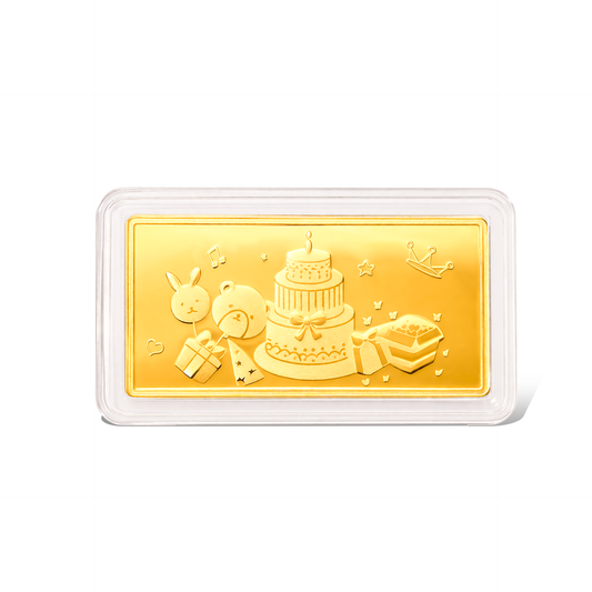 TAKA Jewellery “Happy Birthday” 999 Gold Bar - 5g, 10g