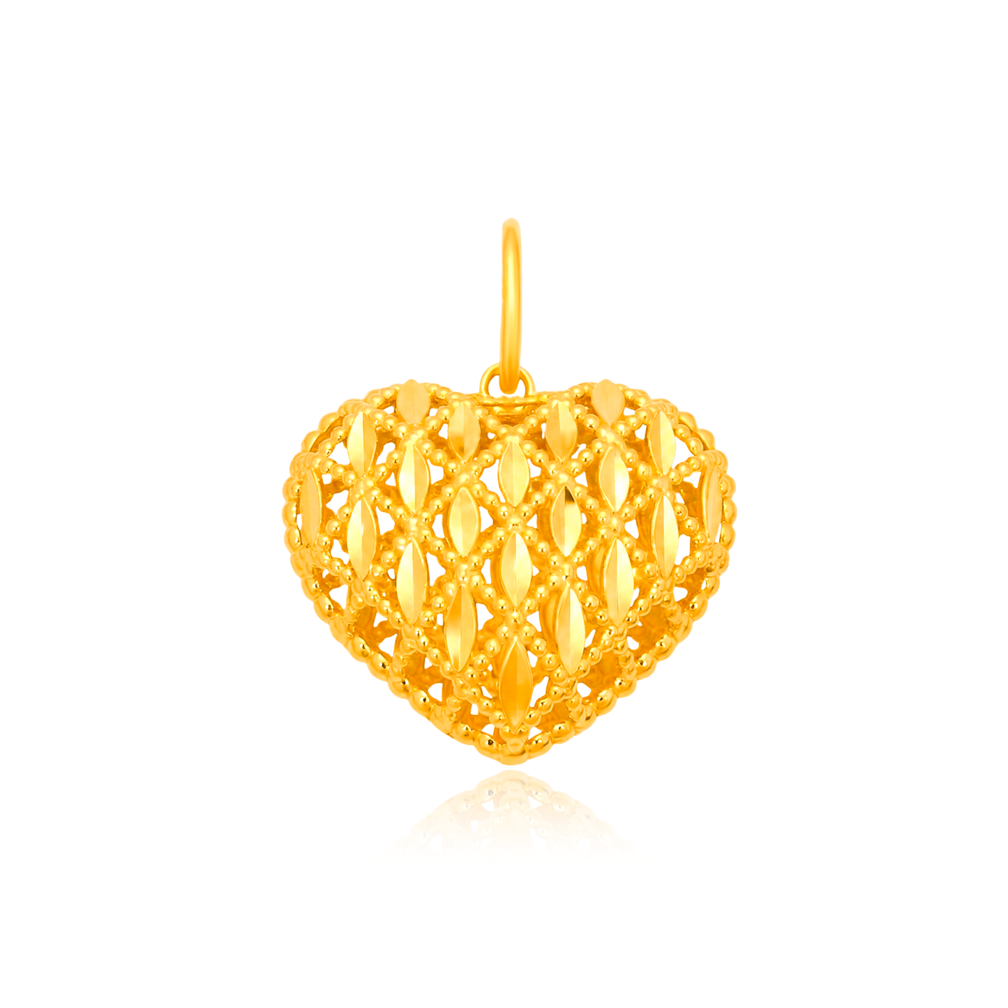 TAKA Jewellery Heart Filigree 916 Gold Pendant