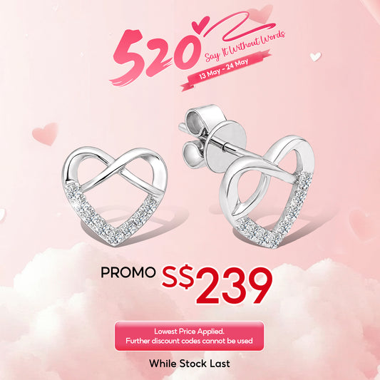 [PROMO] TAKA Jewellery Lab Grown Diamond Heart Earrings 10K Gold