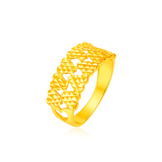 TAKA Jewellery 916 Gold Heart Motif Ring