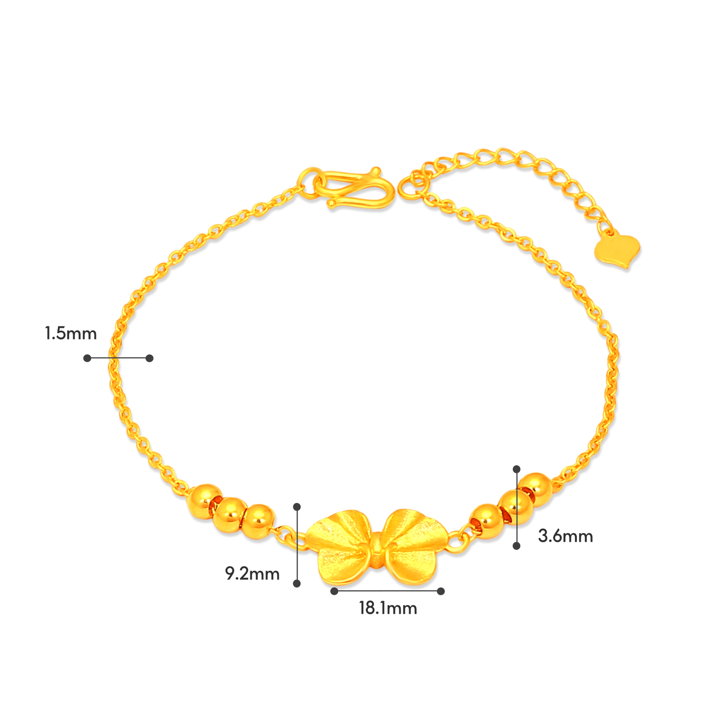 TAKA Jewellery 999 Pure Gold Bracelet