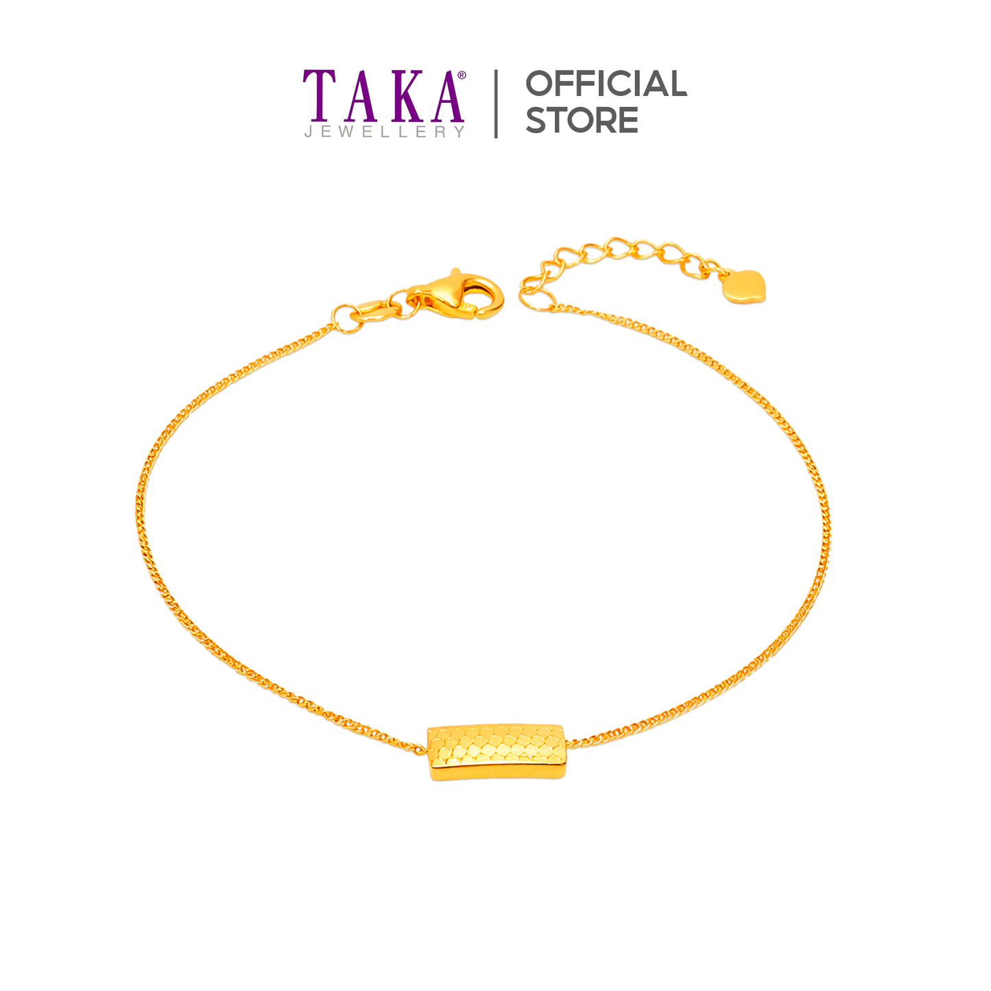 TAKA Jewellery Luxe Bar 916 Gold Bracelet