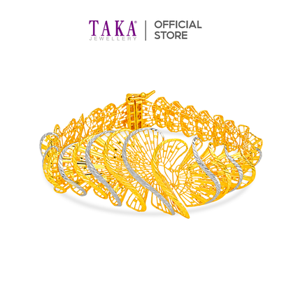 TAKA Jewellery Spiral Lattice 916 Gold Bracelet