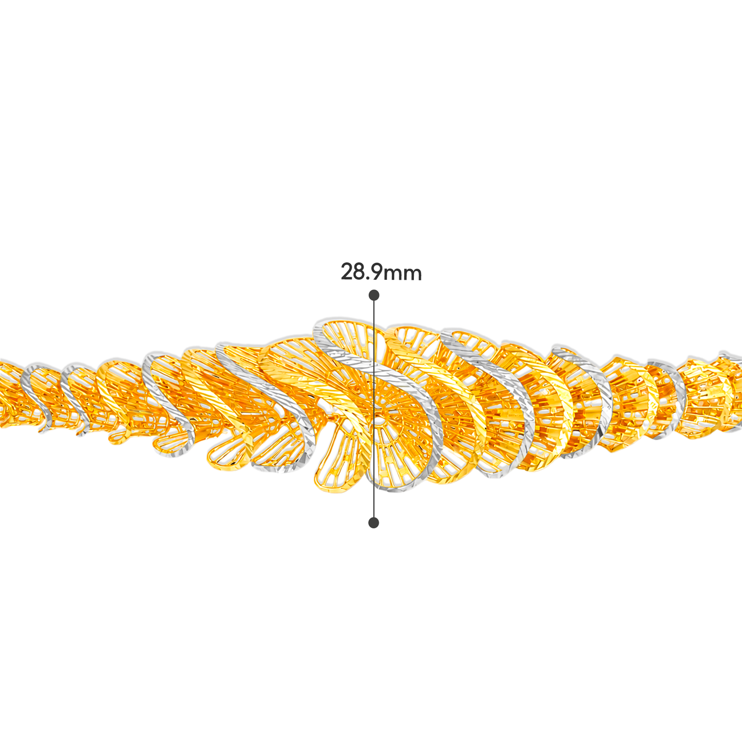 TAKA Jewellery Spiral Lattice 916 Gold Bracelet