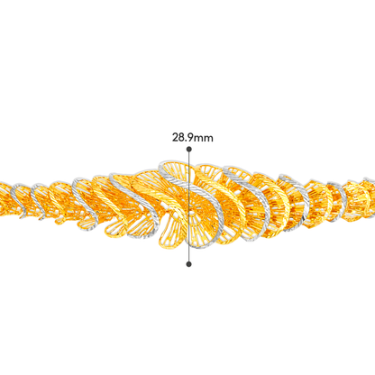 TAKA Jewellery Spiral Lattice 916 Gold Bracelet