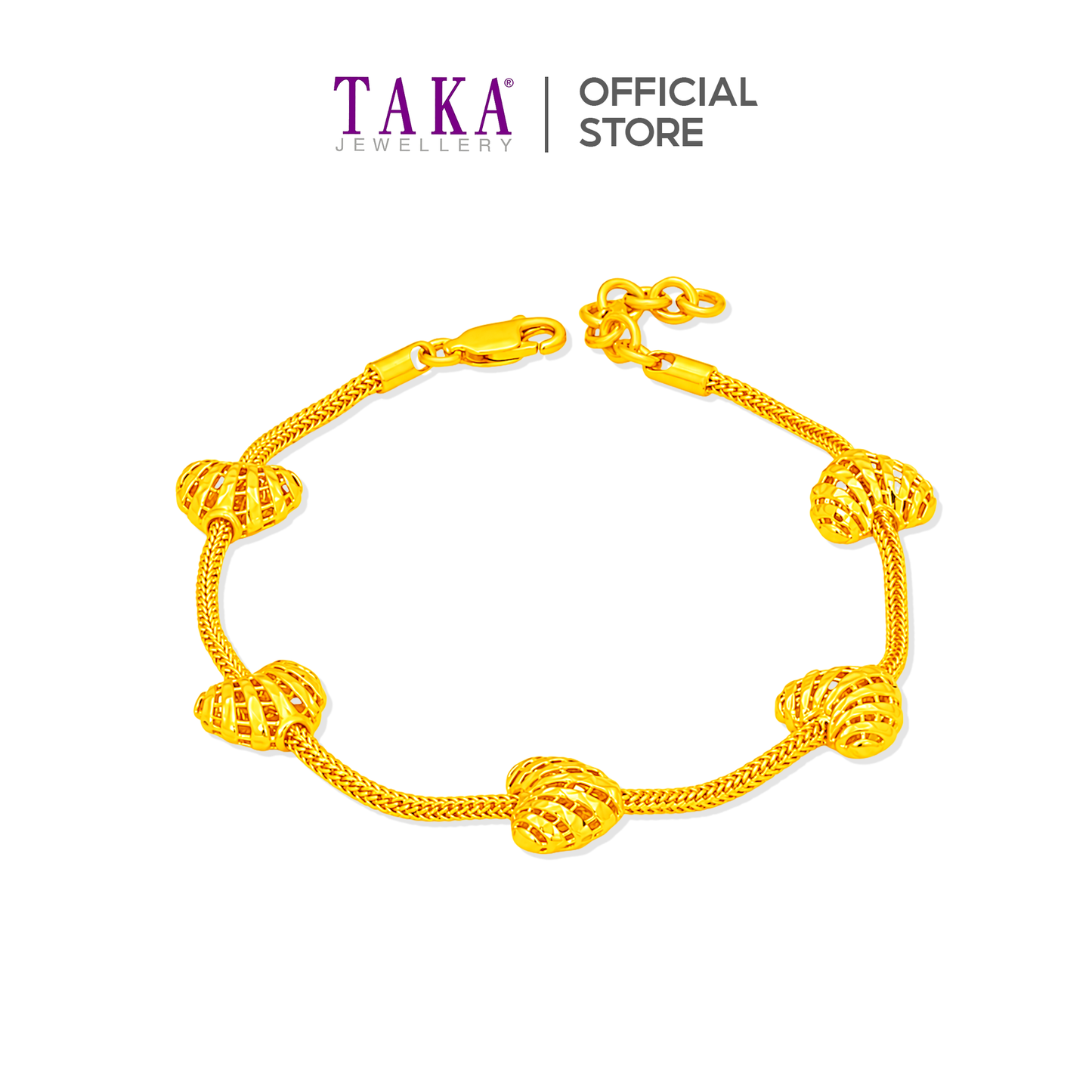 TAKA Jewellery Heart Glow 916 Gold Bracelet